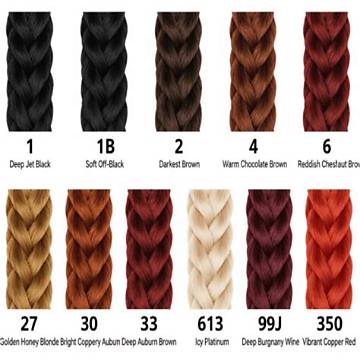 Color 4 Braiding Hair Swatches: Side-by-Side Comparison with 1B, 2, and 30